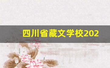 四川省藏文学校2024年录取分数(四川藏文学校招生简章)