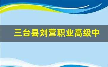三台县刘营职业高级中学校2024年录取分数(四川三台刘营职中2021年高考)